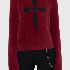 Killstar dead romantic sweater cross flared sleeves‎  XS
